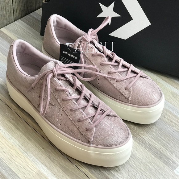 NWT Converse One Star Platform OX Diffused Taupe W - Picture 2 of 8